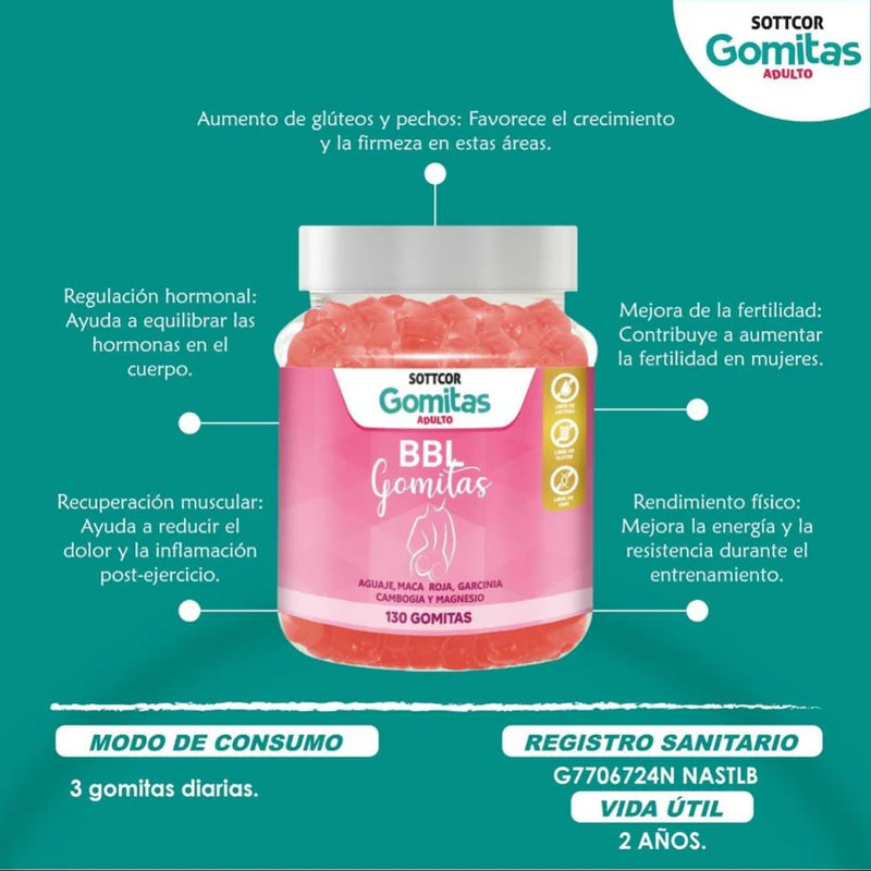 Gomitas Curvy Boost: Potencia Tus Glúteos, Caderas y Busto